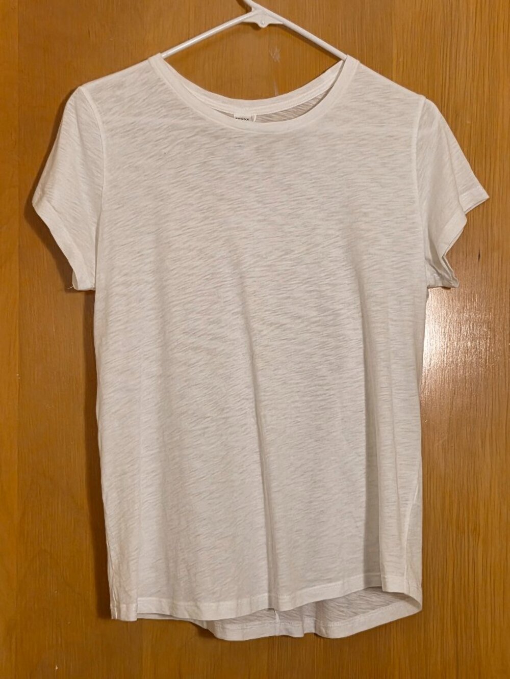 Spanx Womens White Slub Knit Crew Neck Short Sleeve T-Shirt Size M Pima Cotton